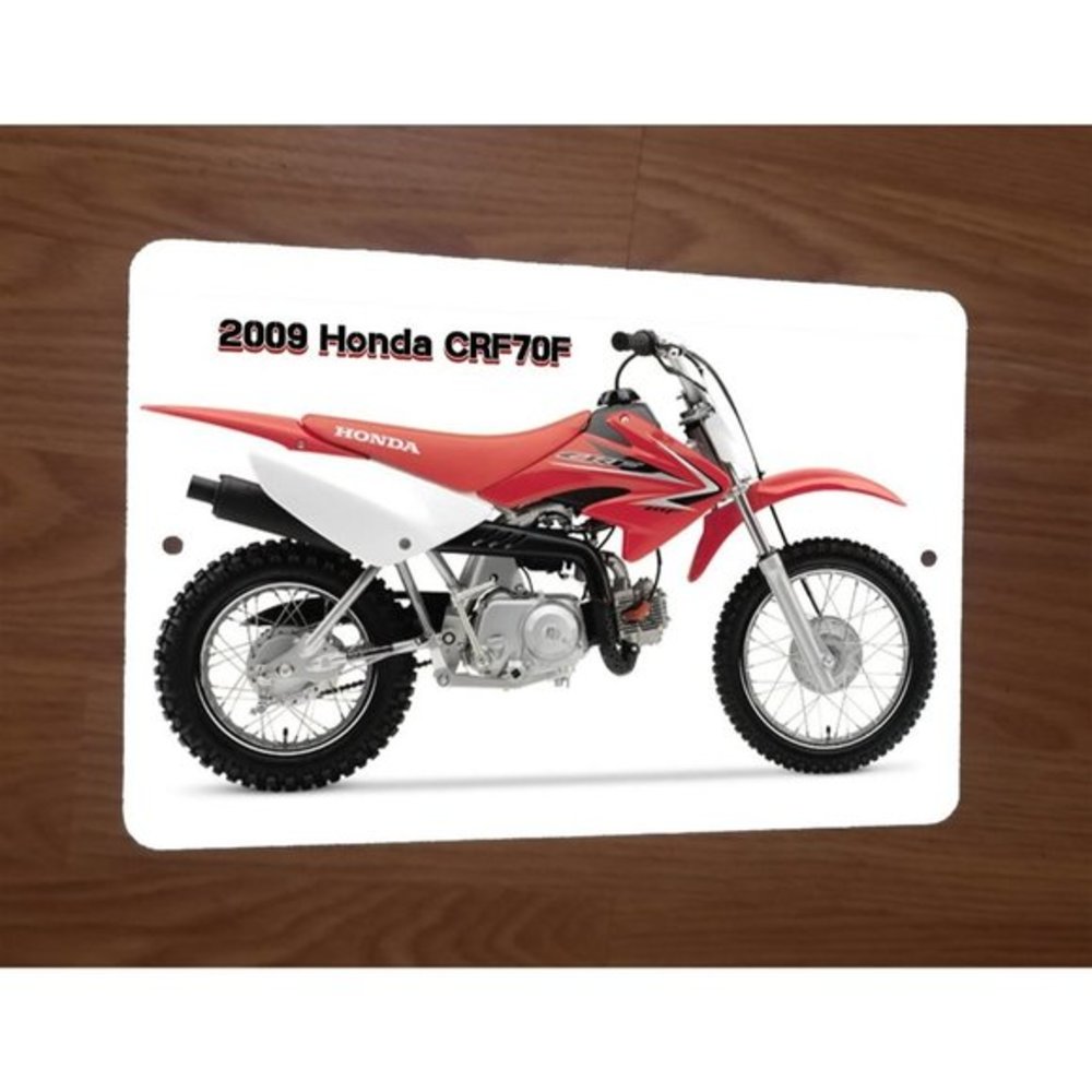 2009 Honda CRF70F Motorcycle Dirt Bike Motocross Photo 8x12 Metal Wall Sign